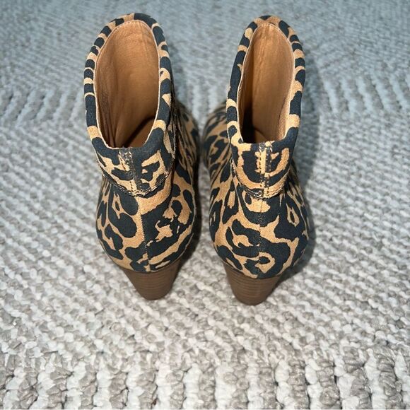 Lucky Brand Zaprika Suede Cheetah Pointed Toe Booties - Sz 6.5 - Picture 12 of 16